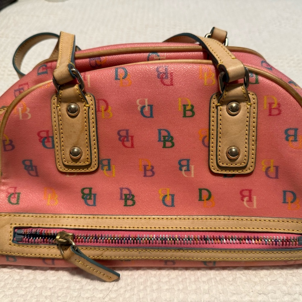 Dooney & Bourke Pink and Tan Multicolor Satchel